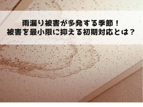 雨漏り被害が多発する季節！被害を最小限に抑える初期対応とは？